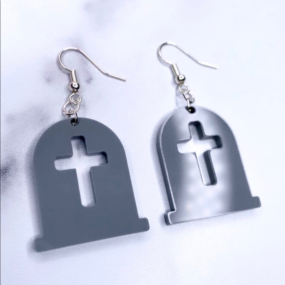 Tombstone Halloween Earrings